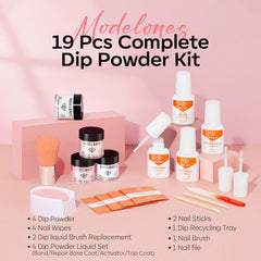 Modelones Dip Powder rosa claro, tono natural para uñas discretas.