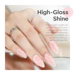 Modelones gel efecto lechoso rosado, tono suave para looks naturales