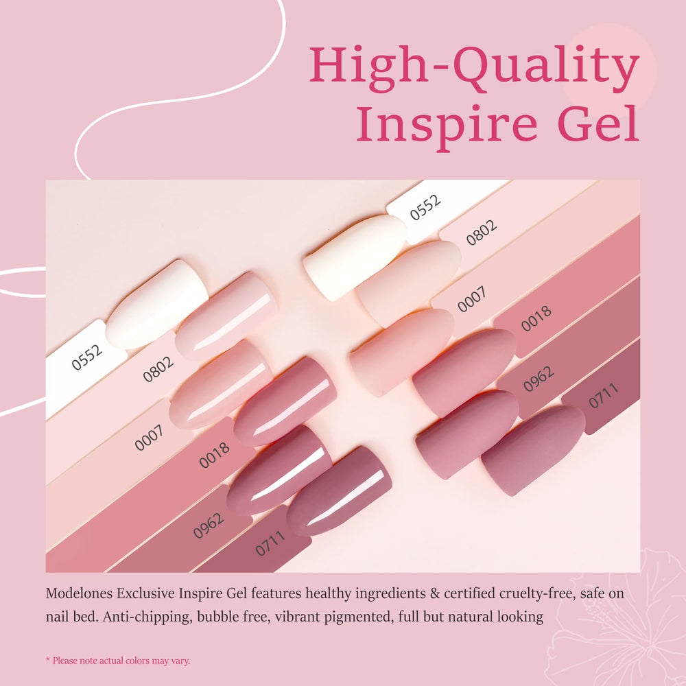 Modelones gel nude rosa claro, acabado brillante ideal para uso diario