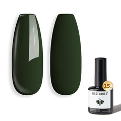 Modelones esmalte gel verde esmeralda, color intenso para uñas.