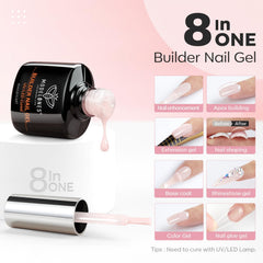 Modelones gel de construcción tono nude, cobertura natural para uñas discretas.