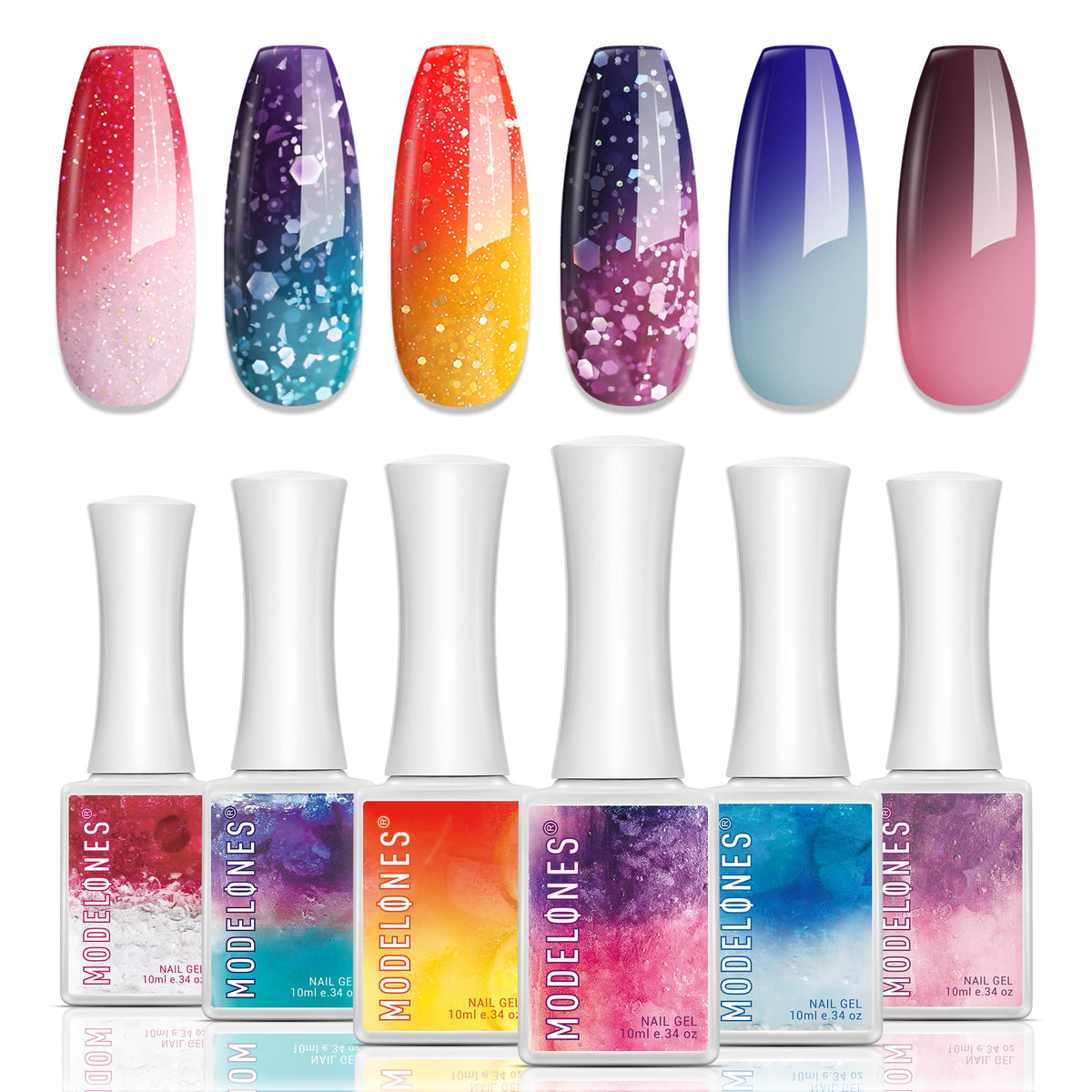 Modelones pink mood color-changing gel polish bottle for playful DIY nails