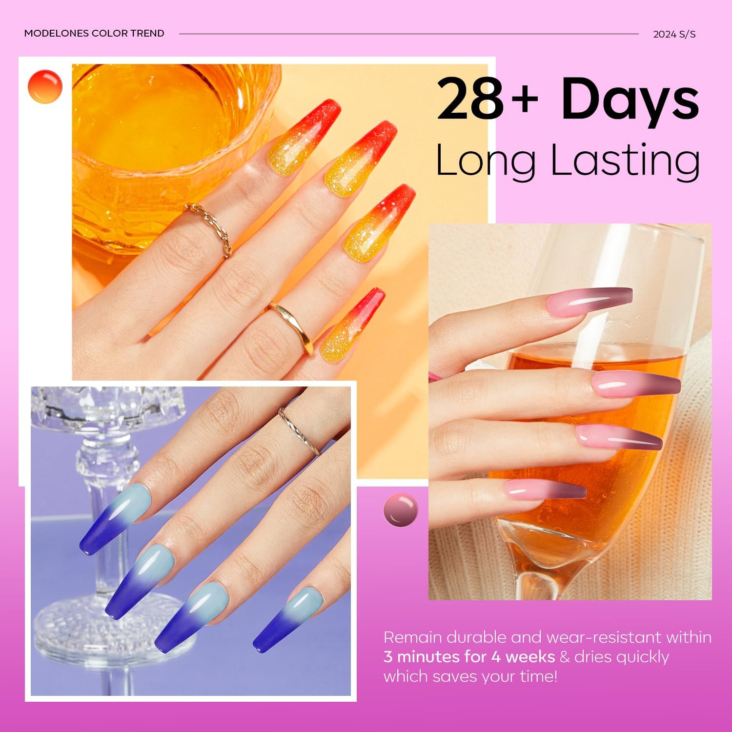 Modelones red Valentine gel polish bottle for bold, long-lasting nails