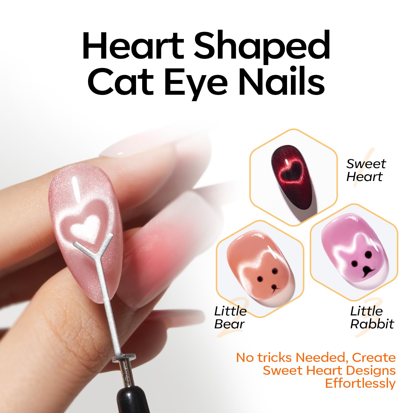 Modelones imanes cat eye redondos para uñas, profundidad y brillo.