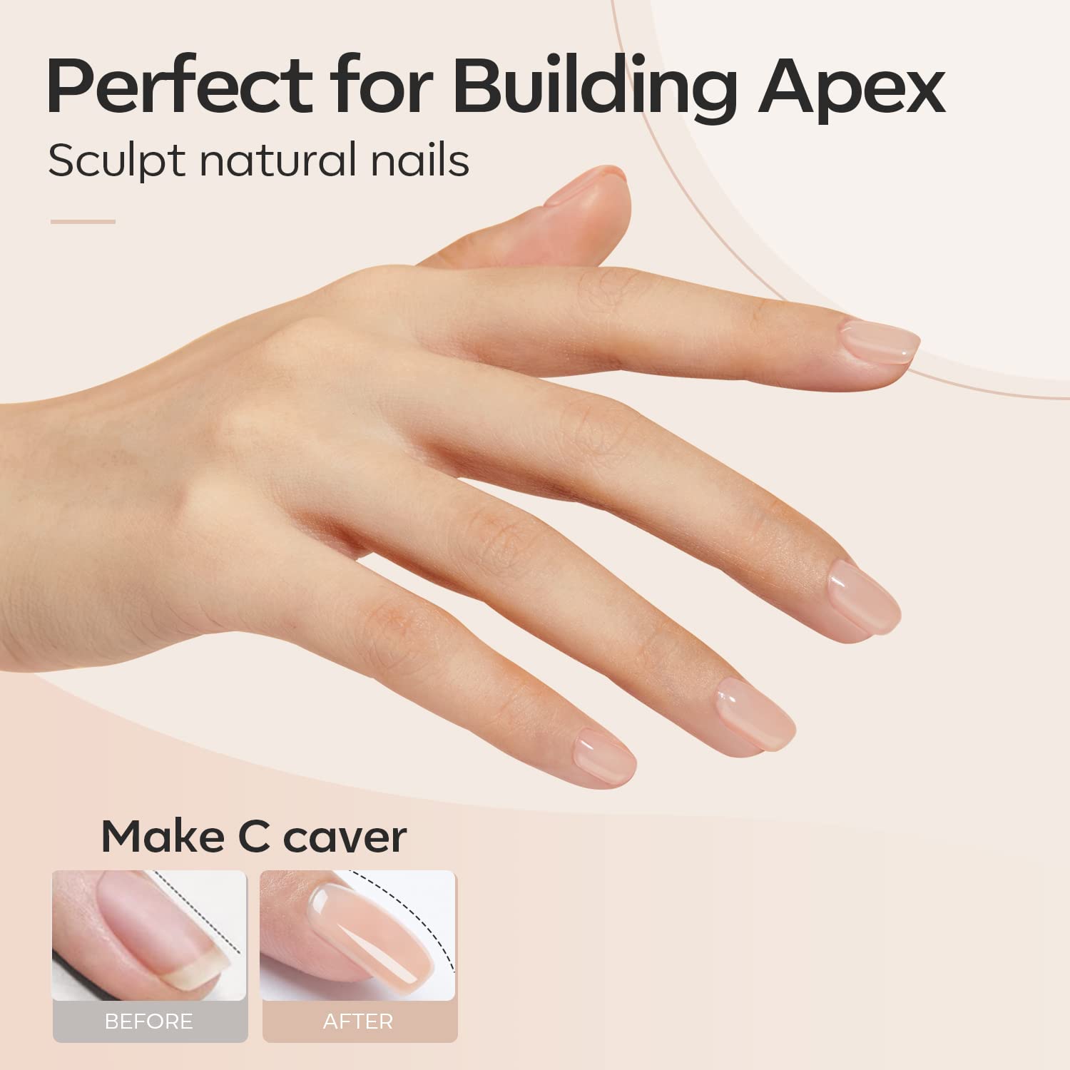 Modelones gel con 11 ingredientes no tóxicos para uñas más sanas.