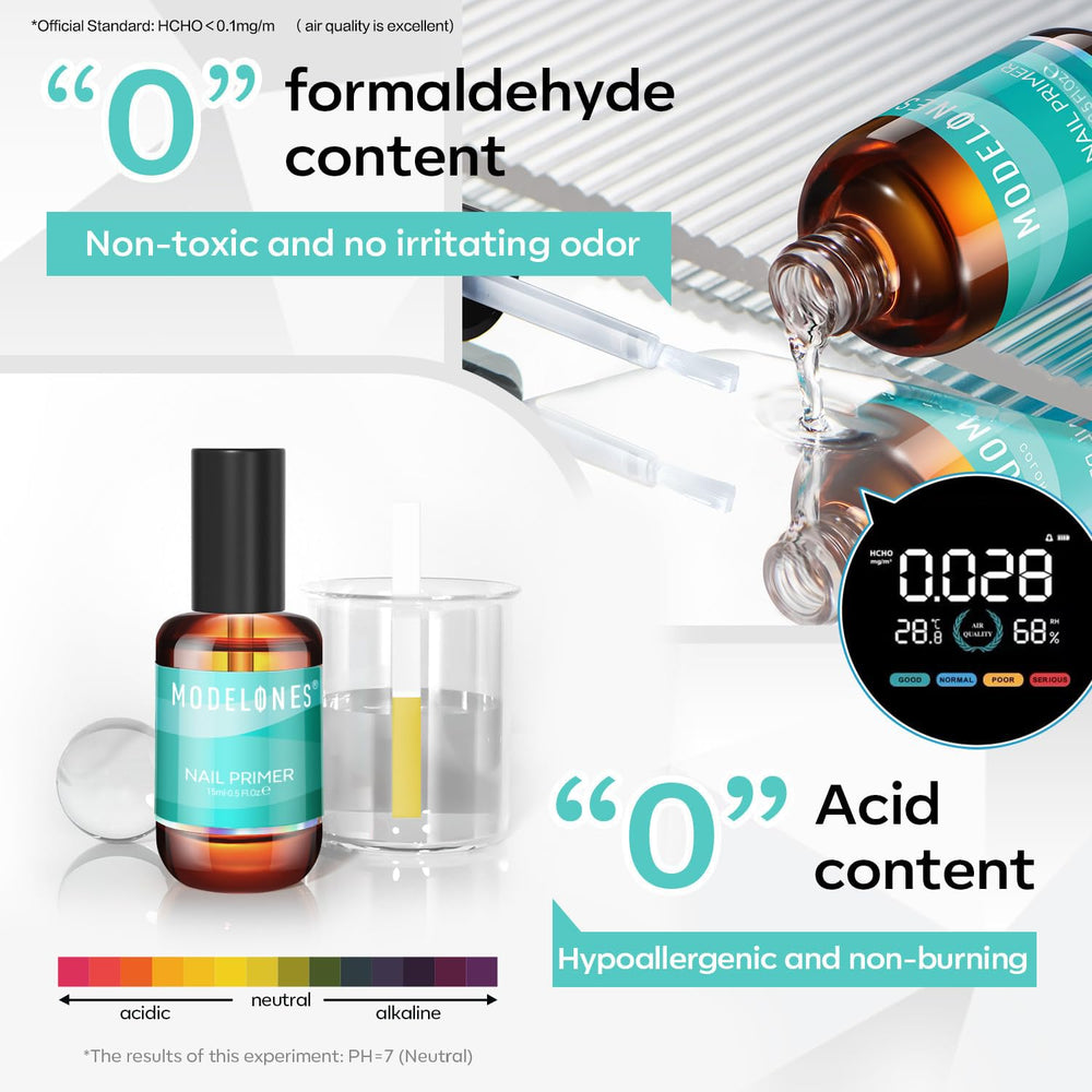 Conjunto de 4 frascos de deshidratador y primer para uñas, 15 ml cada uno