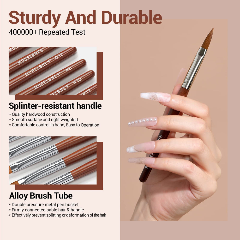 Modelones Kolinsky brush size 12 round covers large areas with smooth powder.