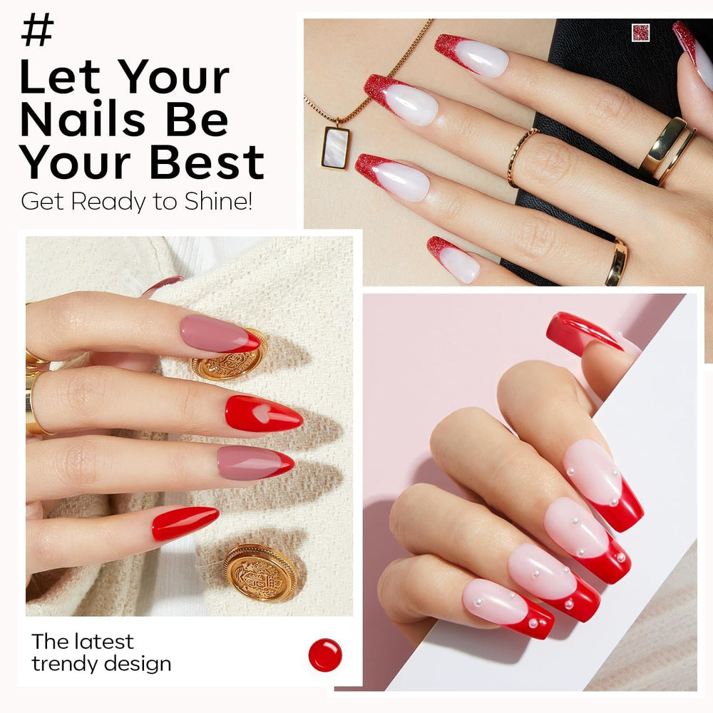 Modelones laca gel rojo brillo intenso para uñas brillantes
