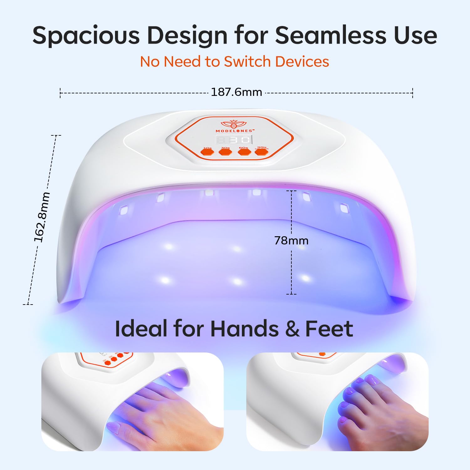 Incluye adaptador y accesorios para facilitar manicuras con Modelones