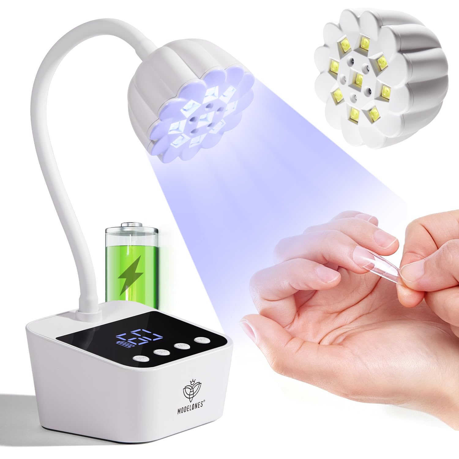 Modelones lampara uv sin cables para uñas, ideal para manicura en casa.