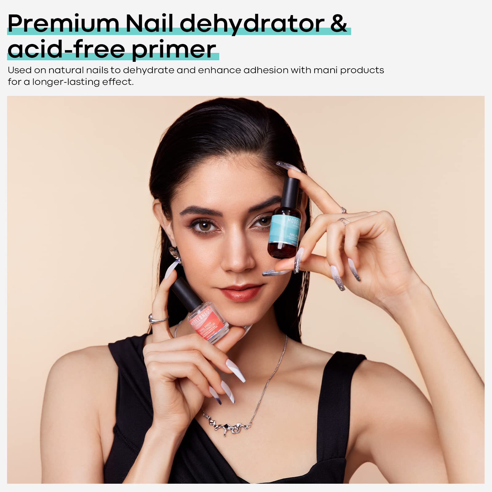 Primer para uñas Modelones, compatible con gel y acrílico