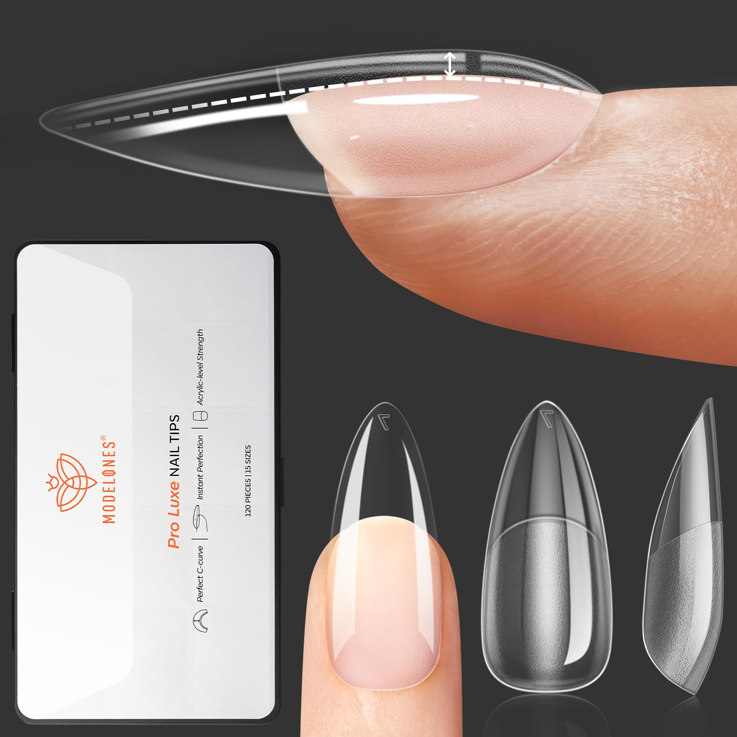 Modelones Pro Luxe Apex Tips: empaque de 120 piezas para manicuras rápidas en casa