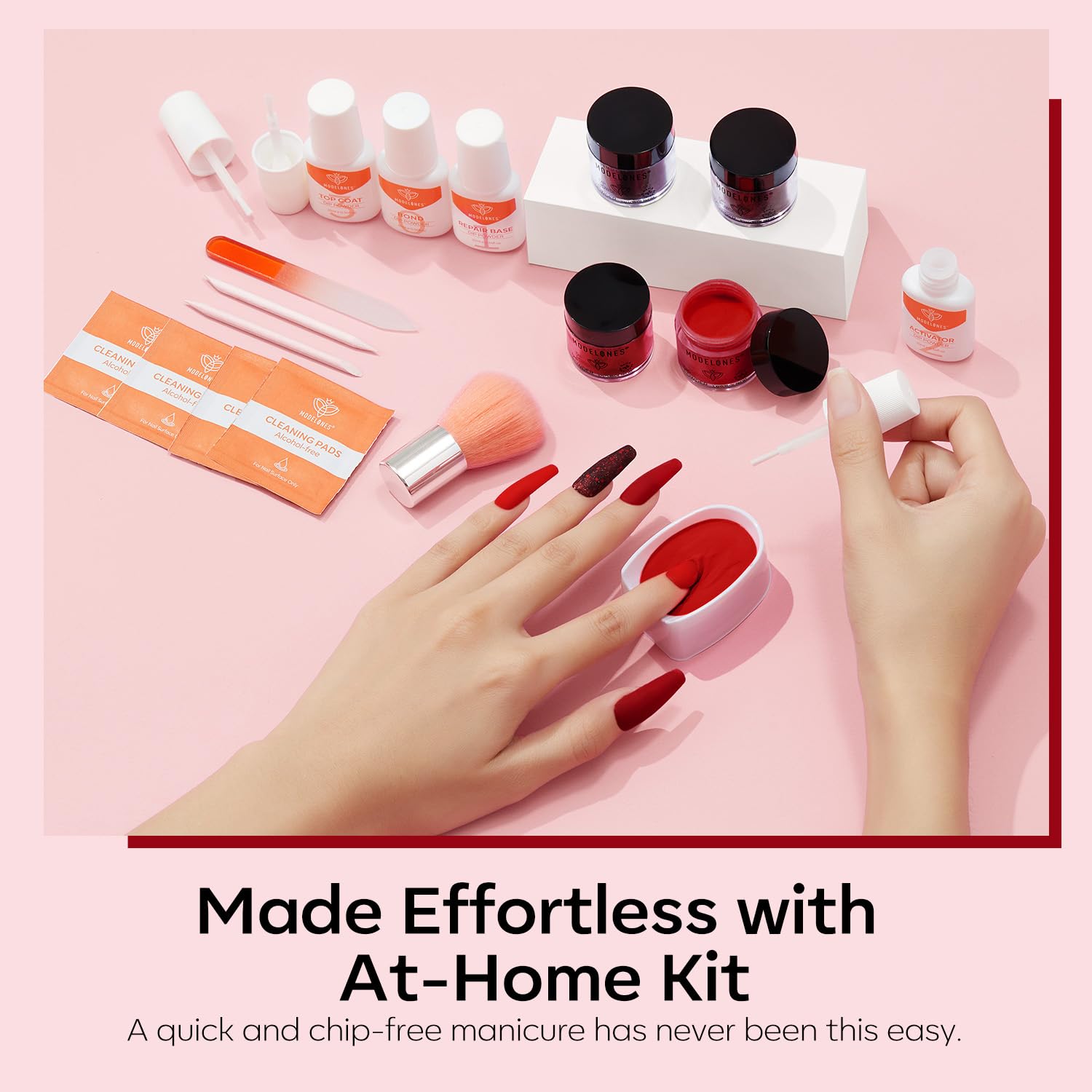 Proceso de inmersión de uñas con Modelones