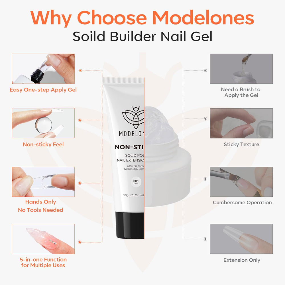 Modelones Solid Builder Gel arte 3D para uñas.