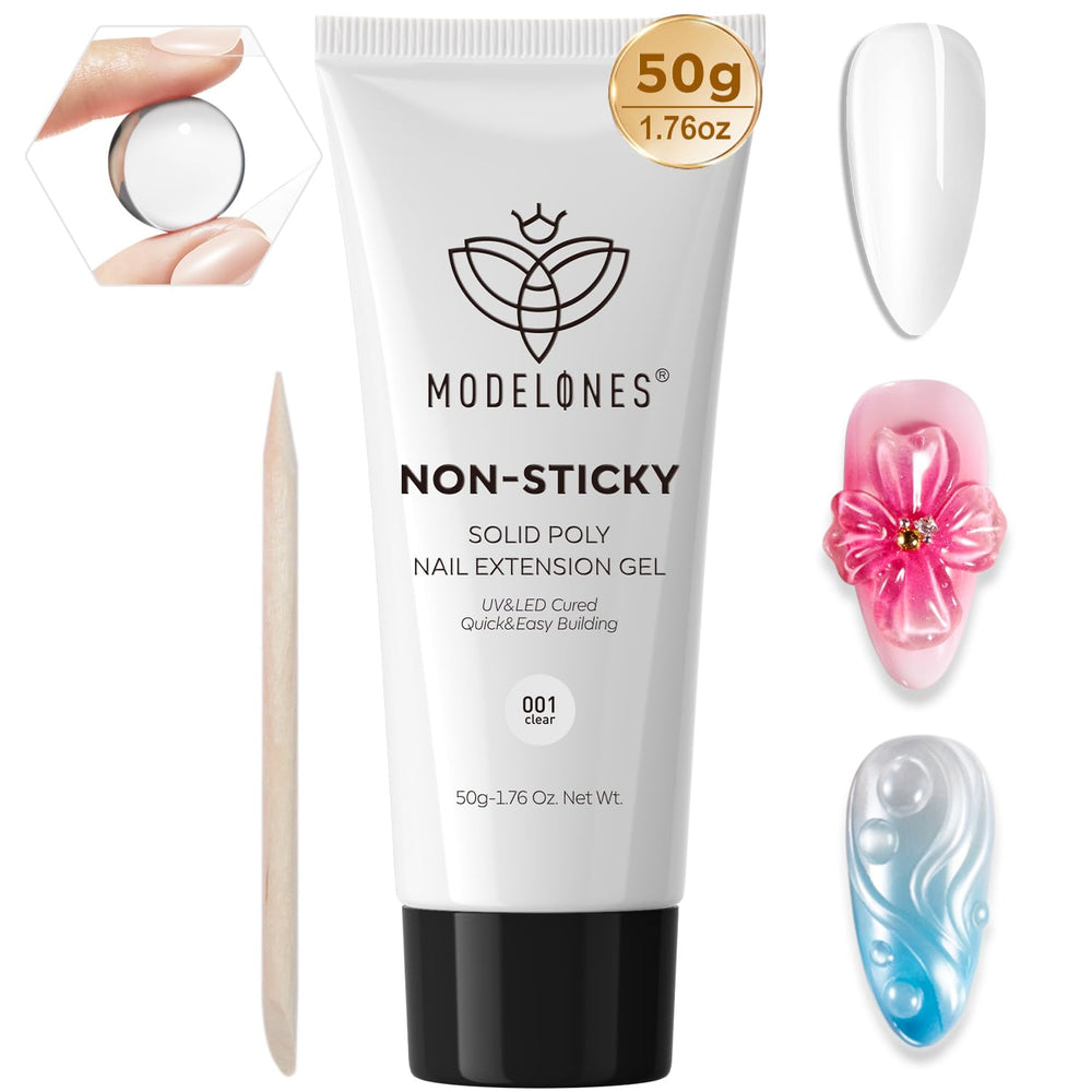 Modelones Solid Builder Gel para uñas claras, extensiones duraderas.
