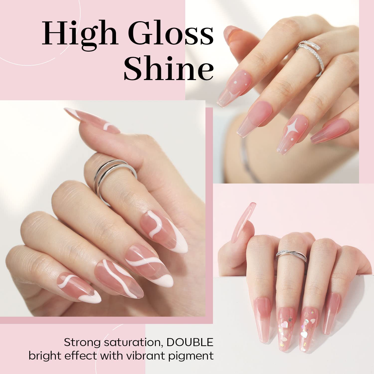 Modelones uñas con diseño jelly rosa translúcido para estilo moderno