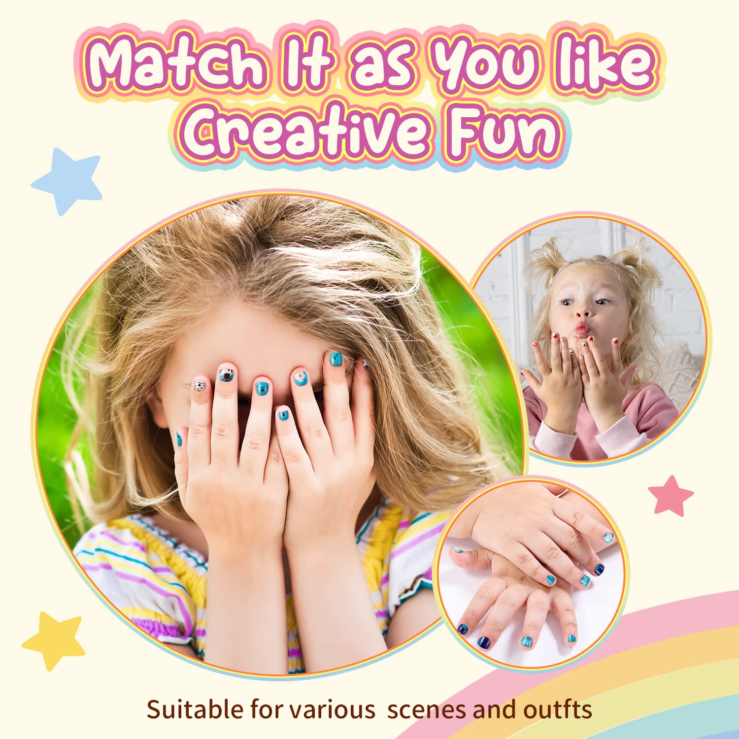Modelones kit DIY de uñas para niñas, actividad creativa segura