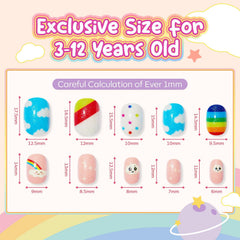 Modelones uñas con diseño nube y corazones para creatividad de niñas.