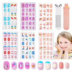 Modelones uñas postizas para niñas con 144 piezas variadas para decorar uñas.