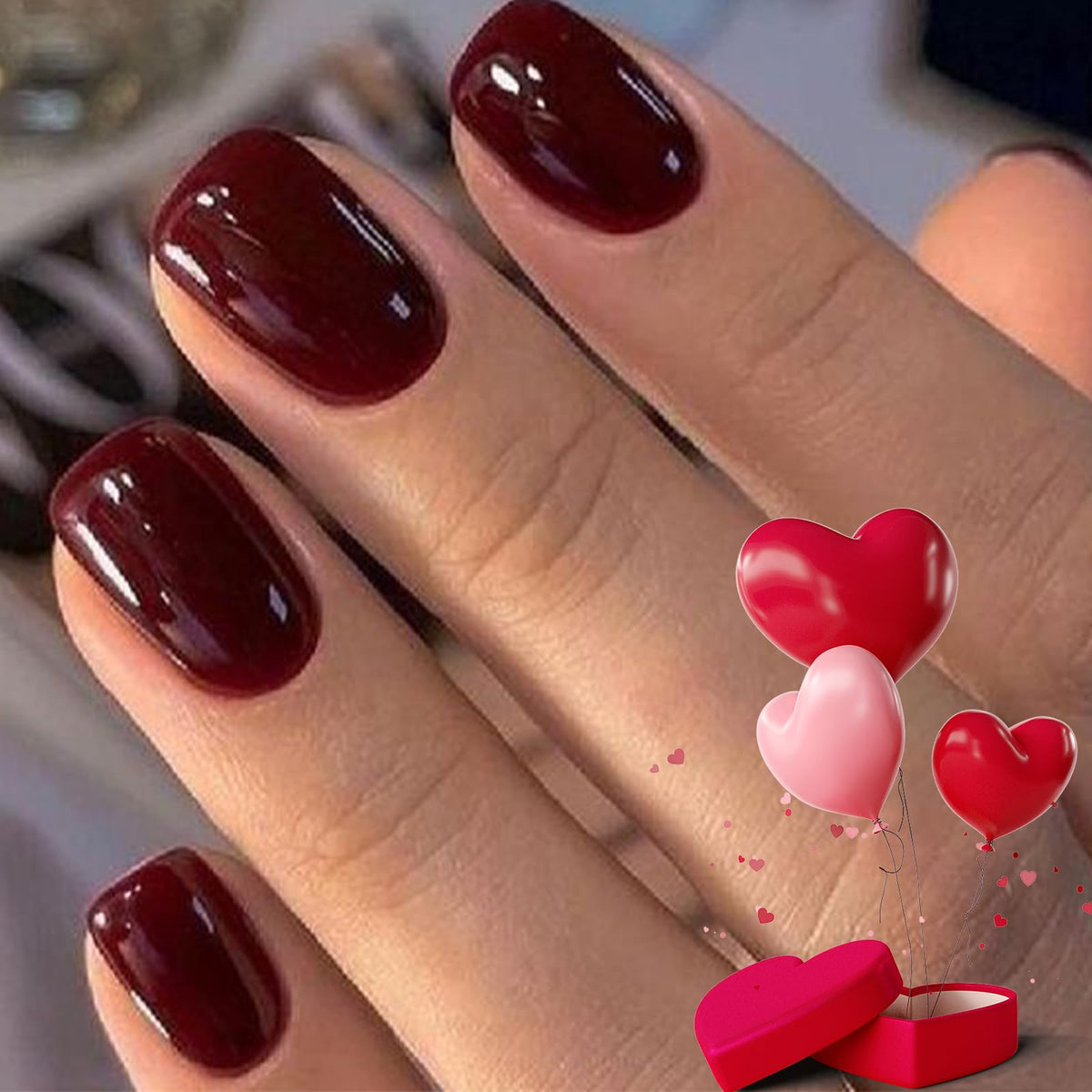 Modelones uñas postizas rojas cortas y cuadradas para un estilo rápido