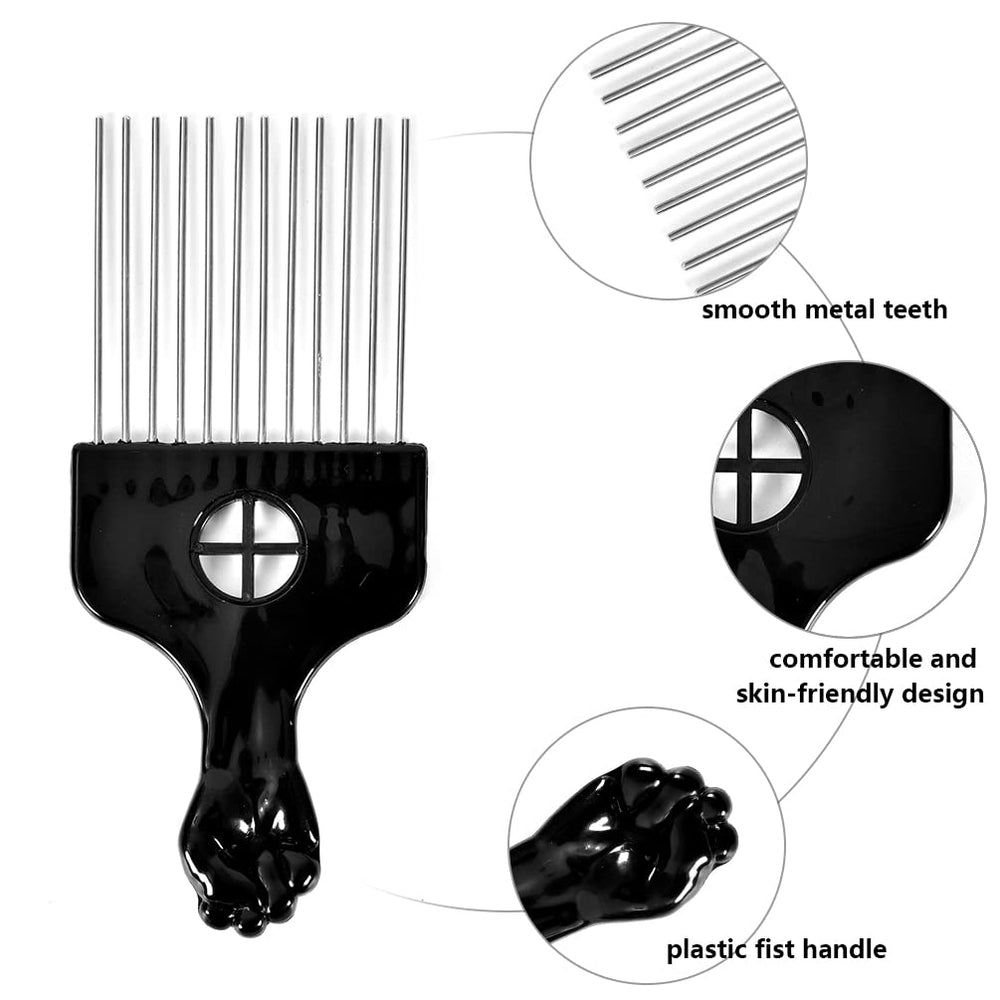 MODSIGHT juego de dos peines afro metálicos para peinados en casa