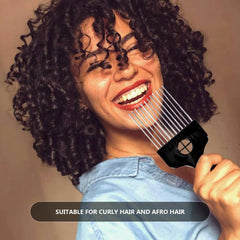 MODSIGHT peine afro de metal para rizos y cabellos gruesos, desenredo suave