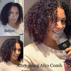 MODSIGHT peine afro con mango de plástico y diseño de puño negro para uso diario
