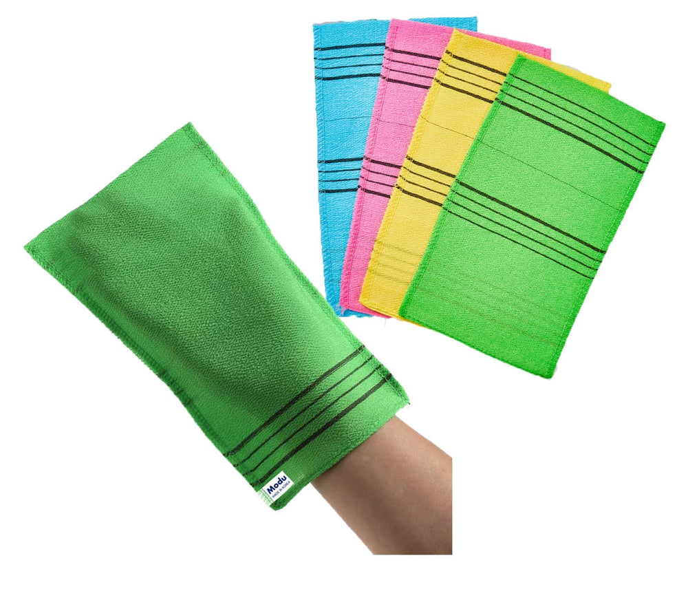 Modu gants exfoliants coreens vert: exfoliation efficace pour une peau lisse