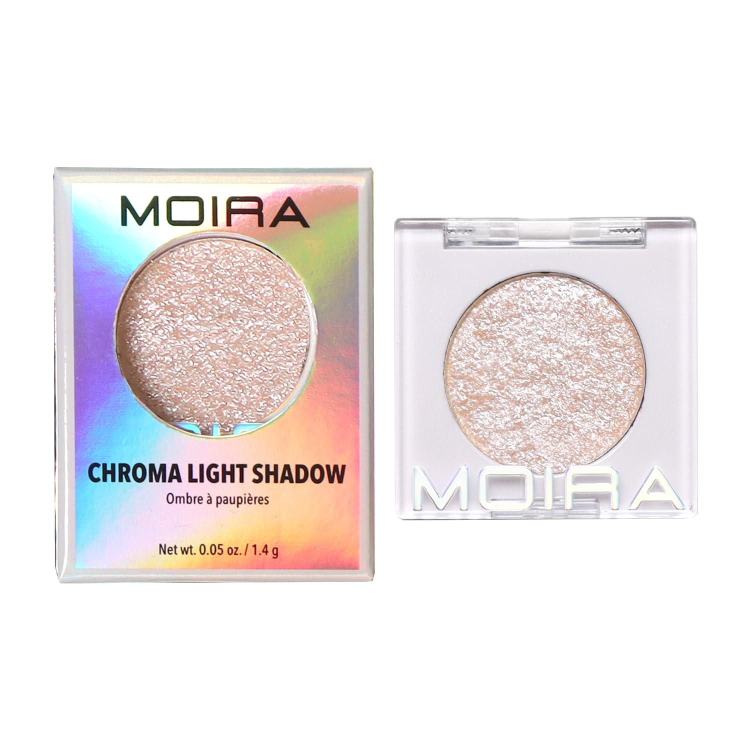 Moira Sombra Cromática Luminosa polvo iridiscente, brillo suave para la mirada.