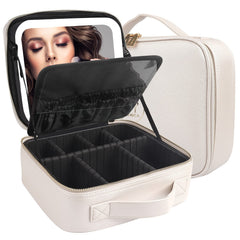 MOMIRA estuche de maquillaje de viaje con espejo iluminado para retoques rápidos.