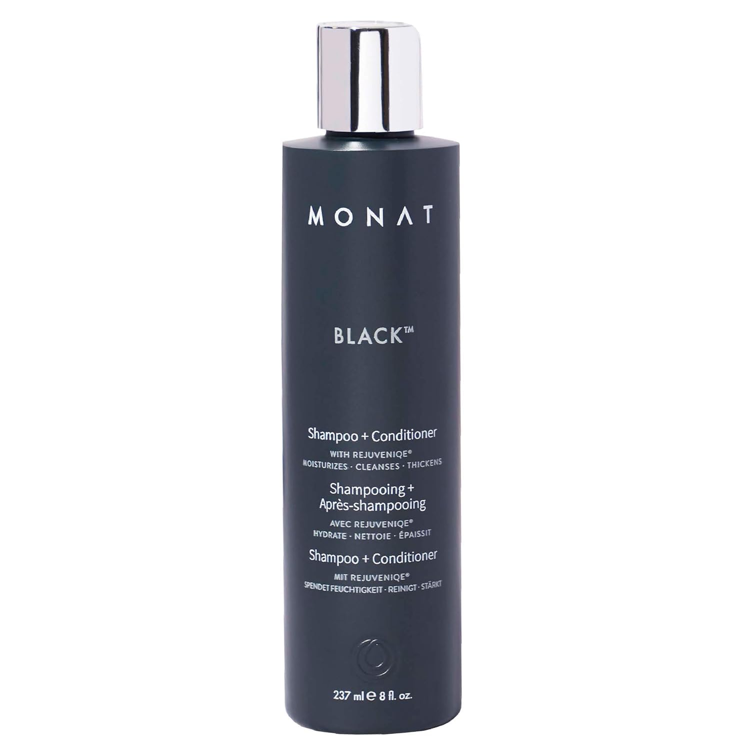 MONAT Black Shampoo botella dos-en-uno para limpiar y acondicionar suavemente el cabello