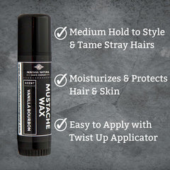 Montana Natural Shave Vanilla Bourbon Bigote Wax Aplicación suave para peinado diario