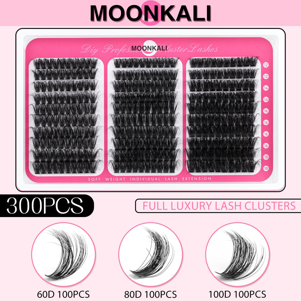 Moonkali lash clusters mix-styles showcase versatile looks from natural to glam.