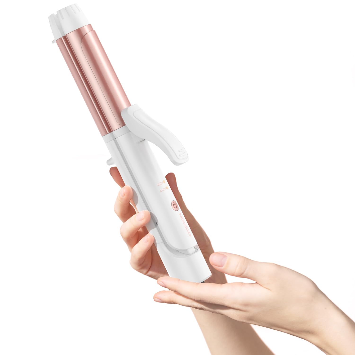 Rizador Mooqlizz de voltaje doble para viaje, para peinados rápidos y versátiles.