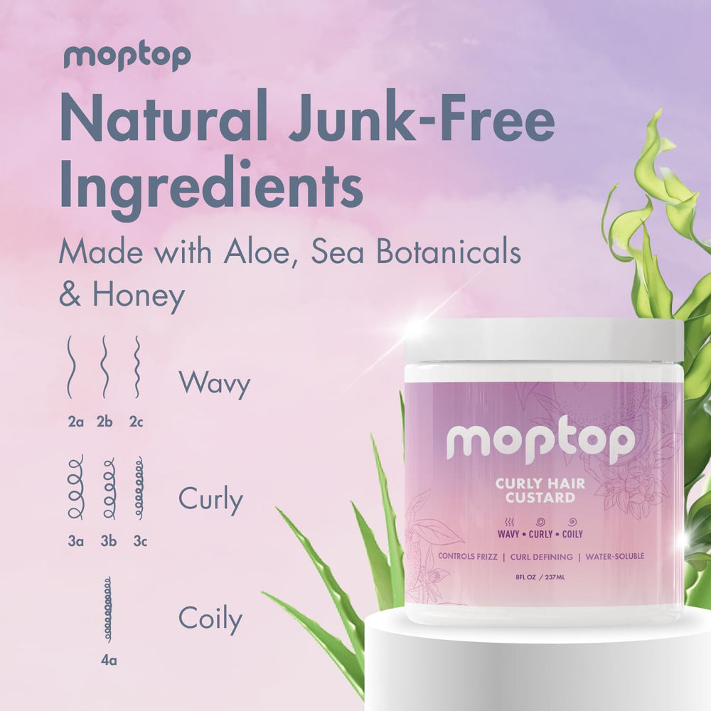 MopTop Gel Custard, réduction des frisottis pour cheveux nets