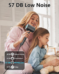 MORECOO secador silencioso, 57 dB, ideal para uso nocturno