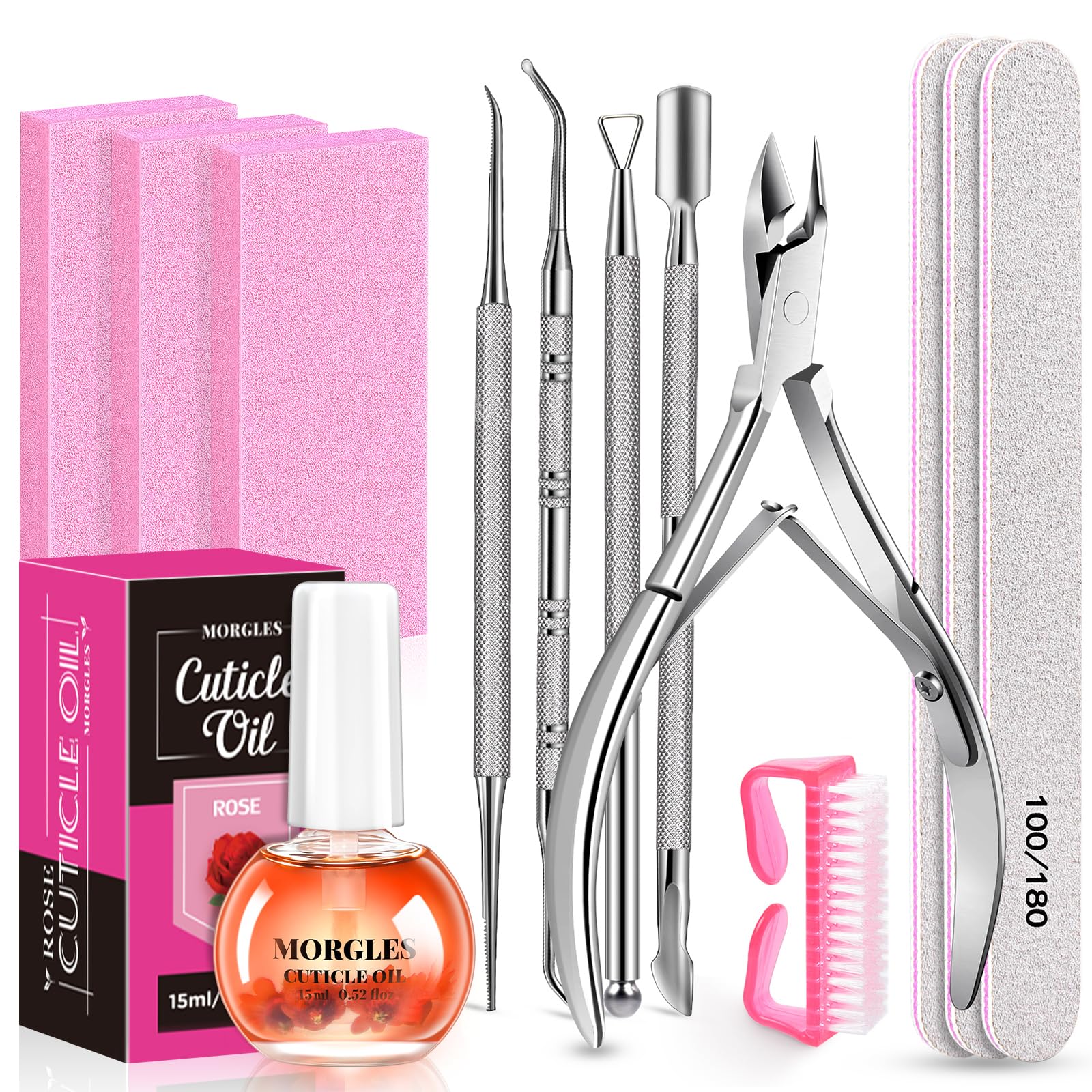 Aceite de cutículas con rosa de MORGLES para suavizar uñas y mejorar la hidratación