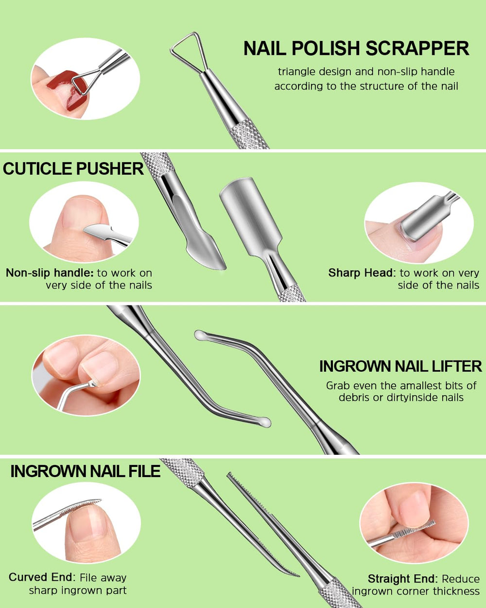 MORGLES levantador de uñas para manicura y pedicura precisa