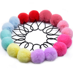 Lazos Morgles con pompones esponjosos en 8 colores para looks divertidos.