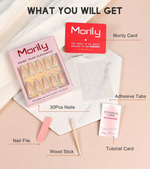 Morily empaque con 30 uñas en 15 tallas para ajuste personalizado