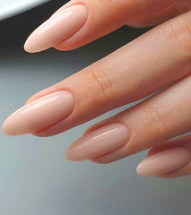 Morily uñas postizas media tono piel rosa brillo para un look elegante