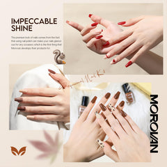 Morovan Brown Nail Polish Set dark-chocolate finish for evening looks