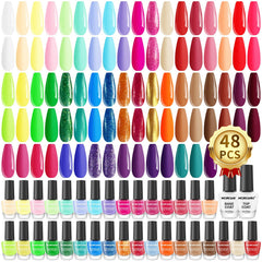 Morovan esmaltes 48 piezas: colección colorida para look diario duradero.