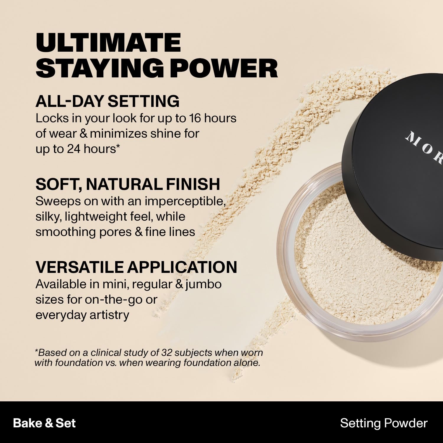 MORPHE Mini Bake & Set soft-natural-finish promotes a barely-there look.