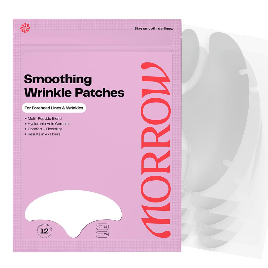 Morrow Beauty peptide forehead patches overnight smoothing for fine lines.