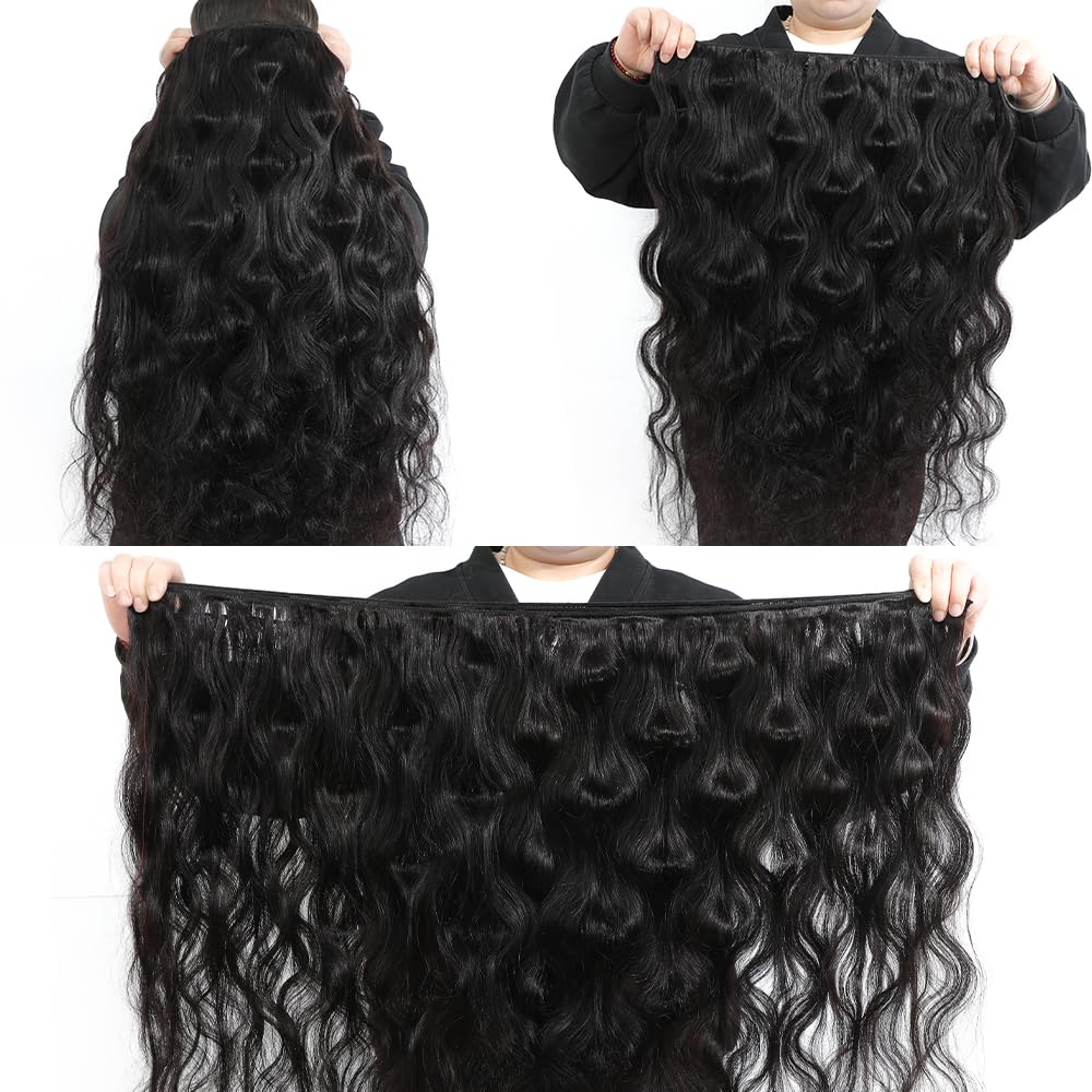 Mosari 15A cabello virgen ondulado, 22 pulgadas, textura suave que mantiene forma