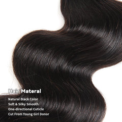 Mosari 15A cabello virgen ondulado, 24 pulgadas, larga duración y brillo natural
