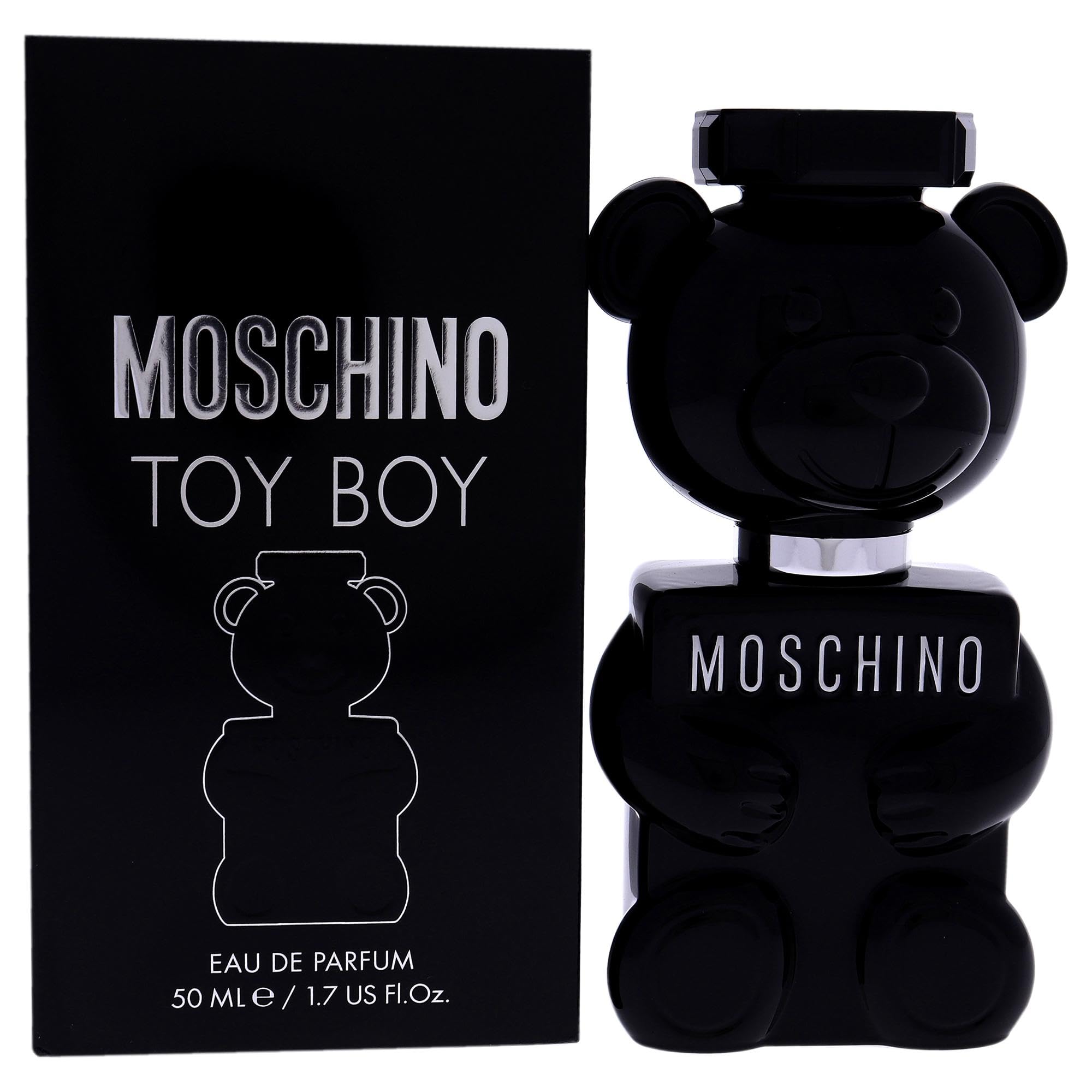 Moschino Toy Boy, botella frontal, aroma elegante para encuentros nocturnos.