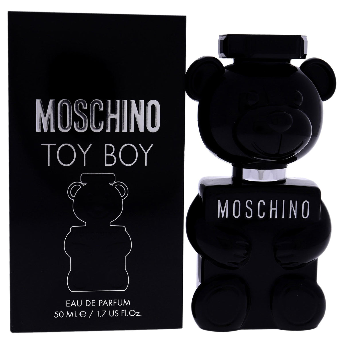 Moschino Toy Boy, botella frontal, aroma elegante para encuentros nocturnos.
