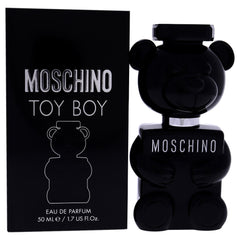 Moschino Toy Boy, botella frontal, aroma elegante para encuentros nocturnos.